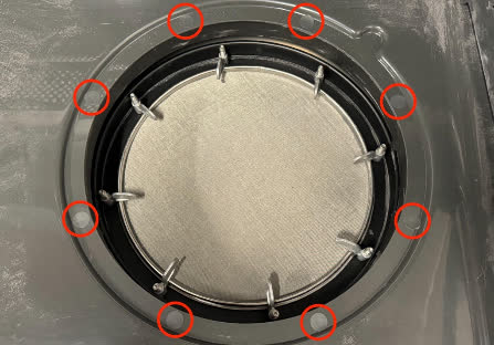 Fuse Sift sifter flange rivet locations
