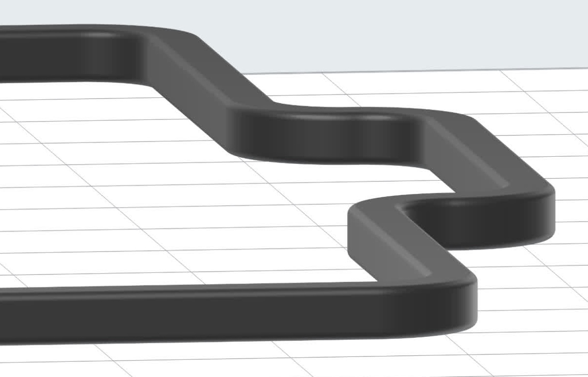 Model wshowing edge profile with medium radius