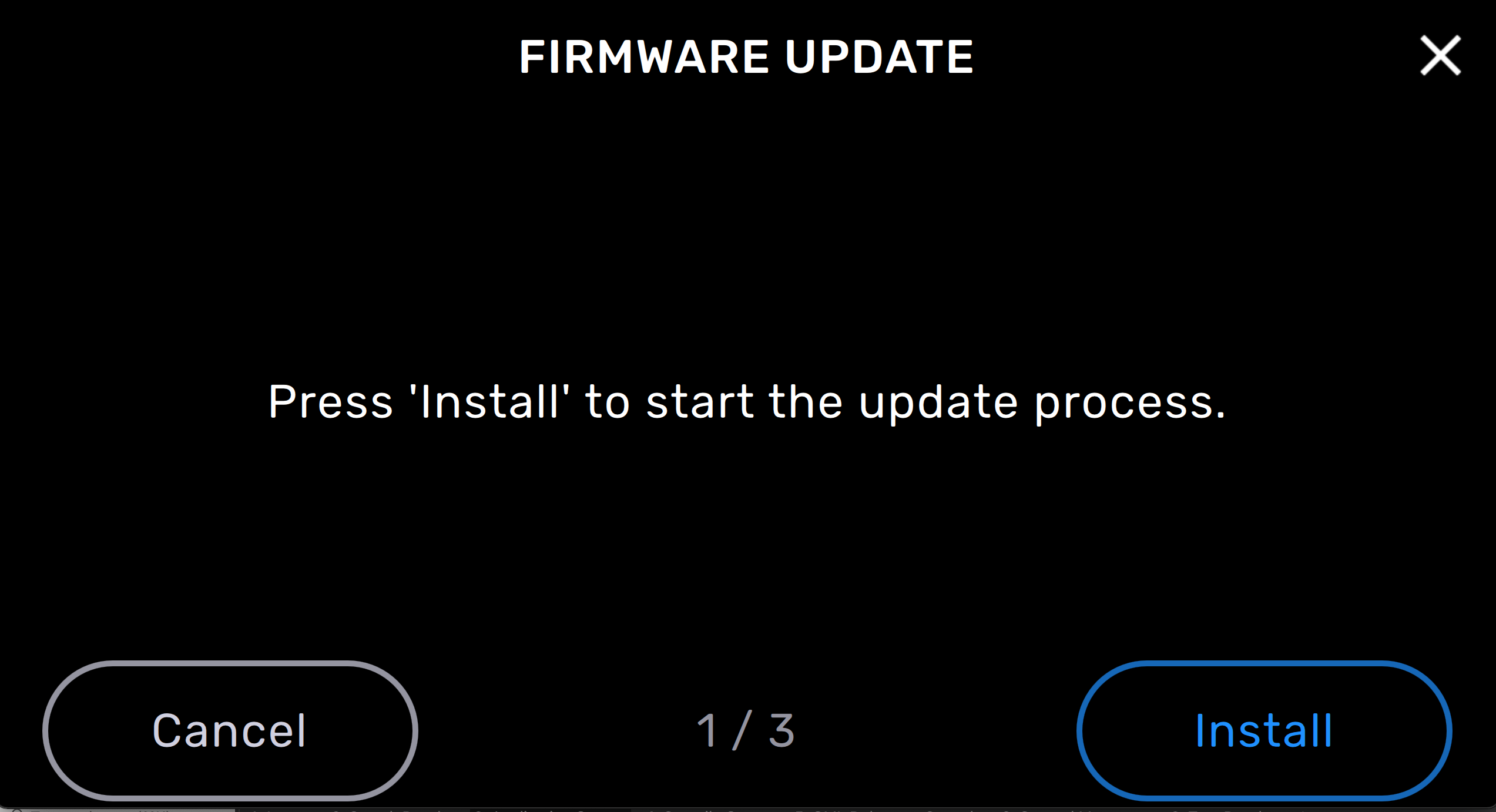 L'écran Update Firmware (Mise à jour du firmware) s'affiche.