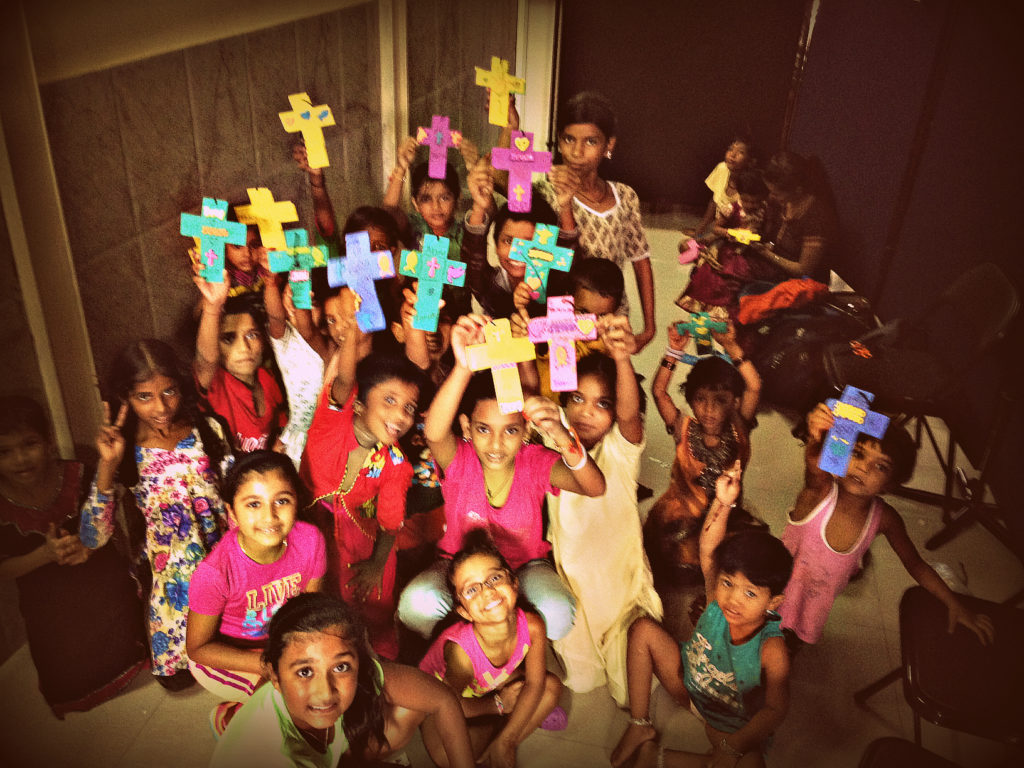 Kids with crosses