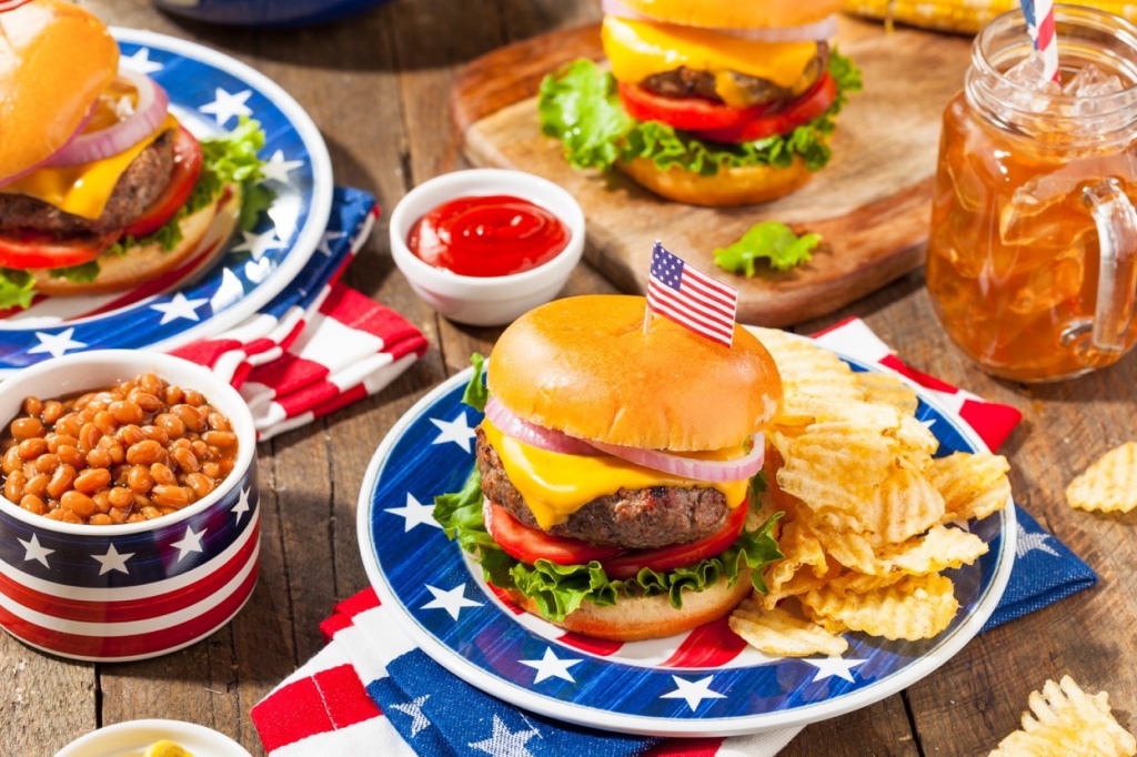 cannabis bbq: image of burgers and beans