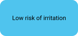 Blue box - Low risk of irritation