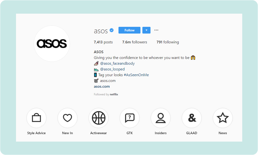 ASOS Instagram Profile