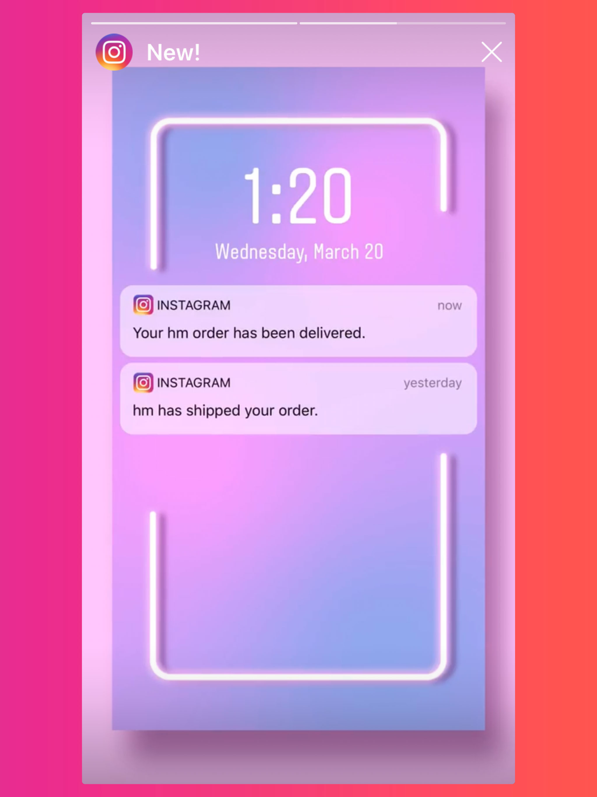 Shipping notifications are also included in Checkout in Instagram image