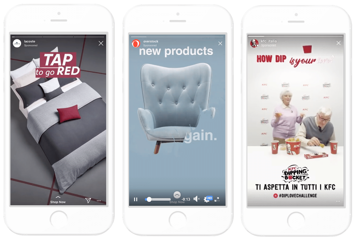 Instagram Sponsored Stories examples
