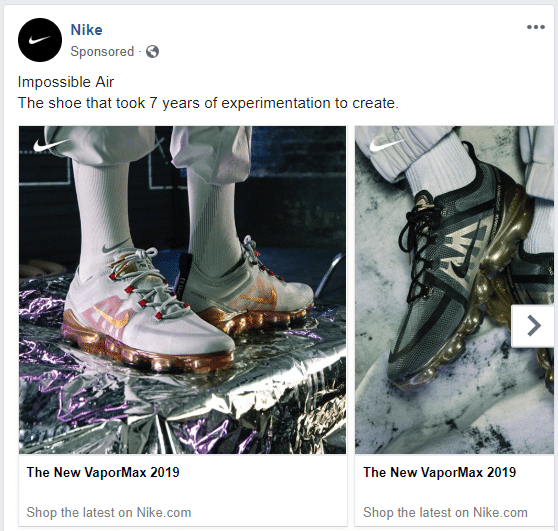 Facebook Carousel Ad Example