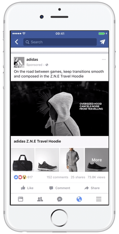 Facebook collection feed ad