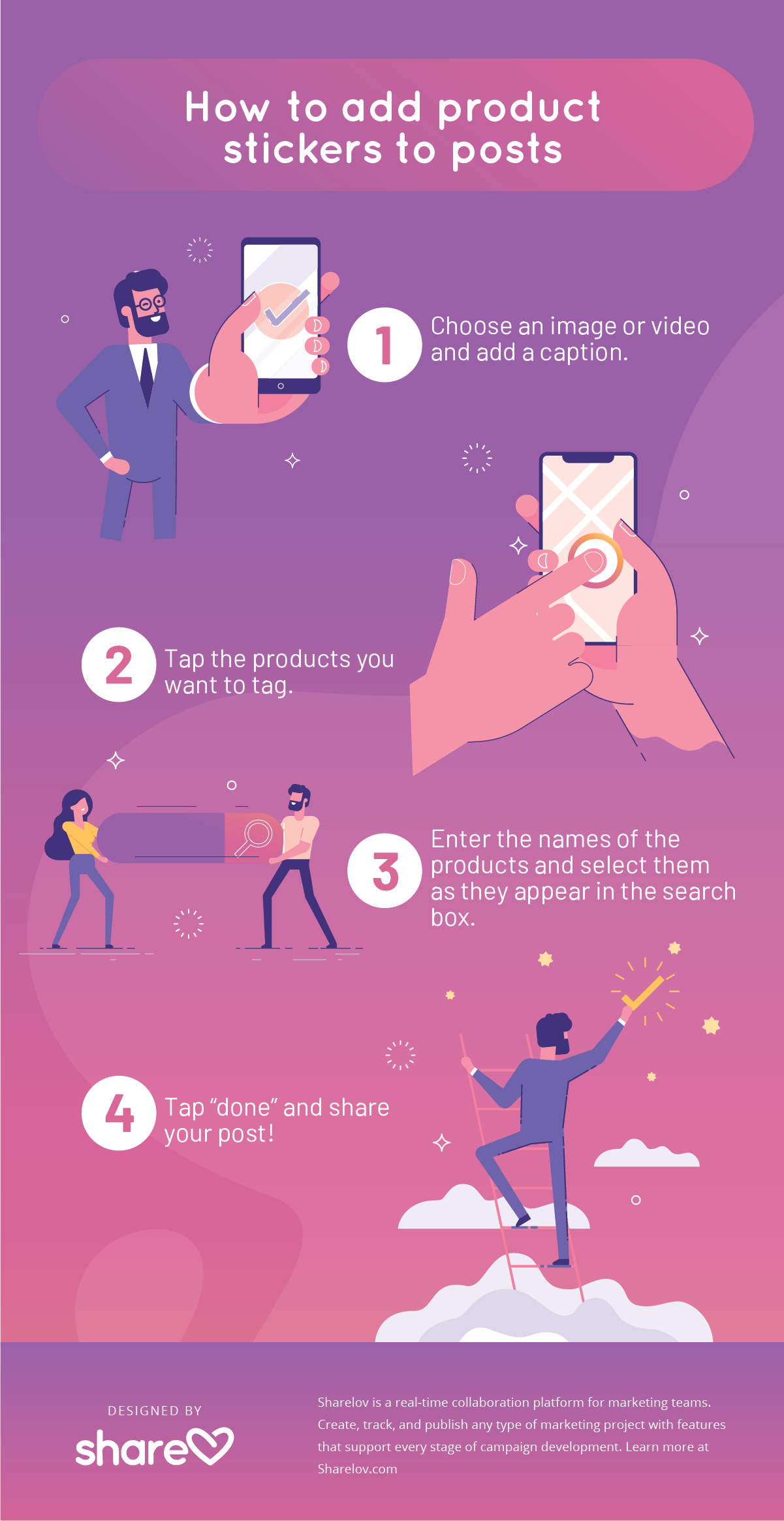 How to add product stickers to posts