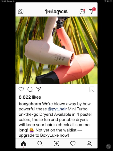 Instagram mention example