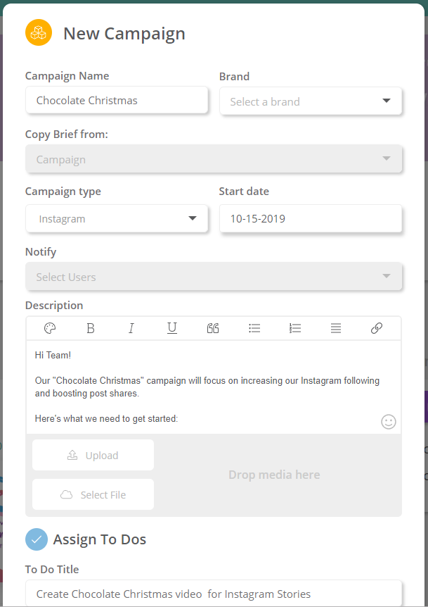 sharelov campaign creation