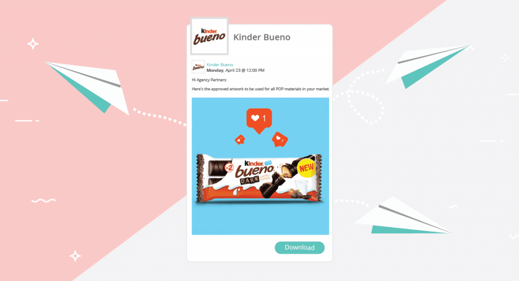 Share a group of marketing assets or an entire marketing campaign.
