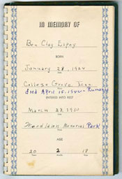 Ben Clay Espey's Funeral Register