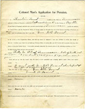 Colored Man&rsquo;s Application for Pension for Thornton Forrest