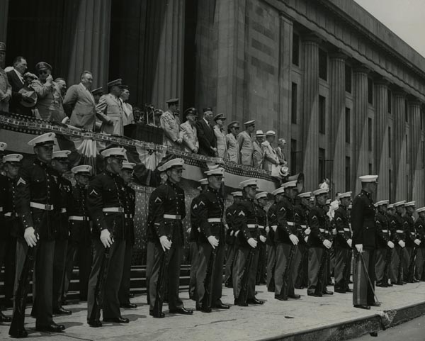 Gen. Cates reviewing troops