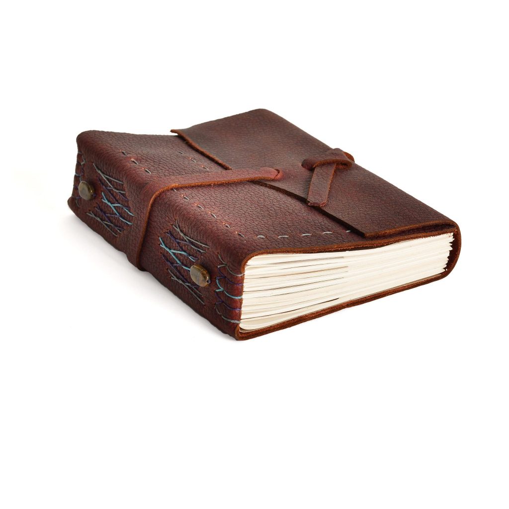 Handmade Large Leather Journal, 8"x6" Southern Highland Craft Guild