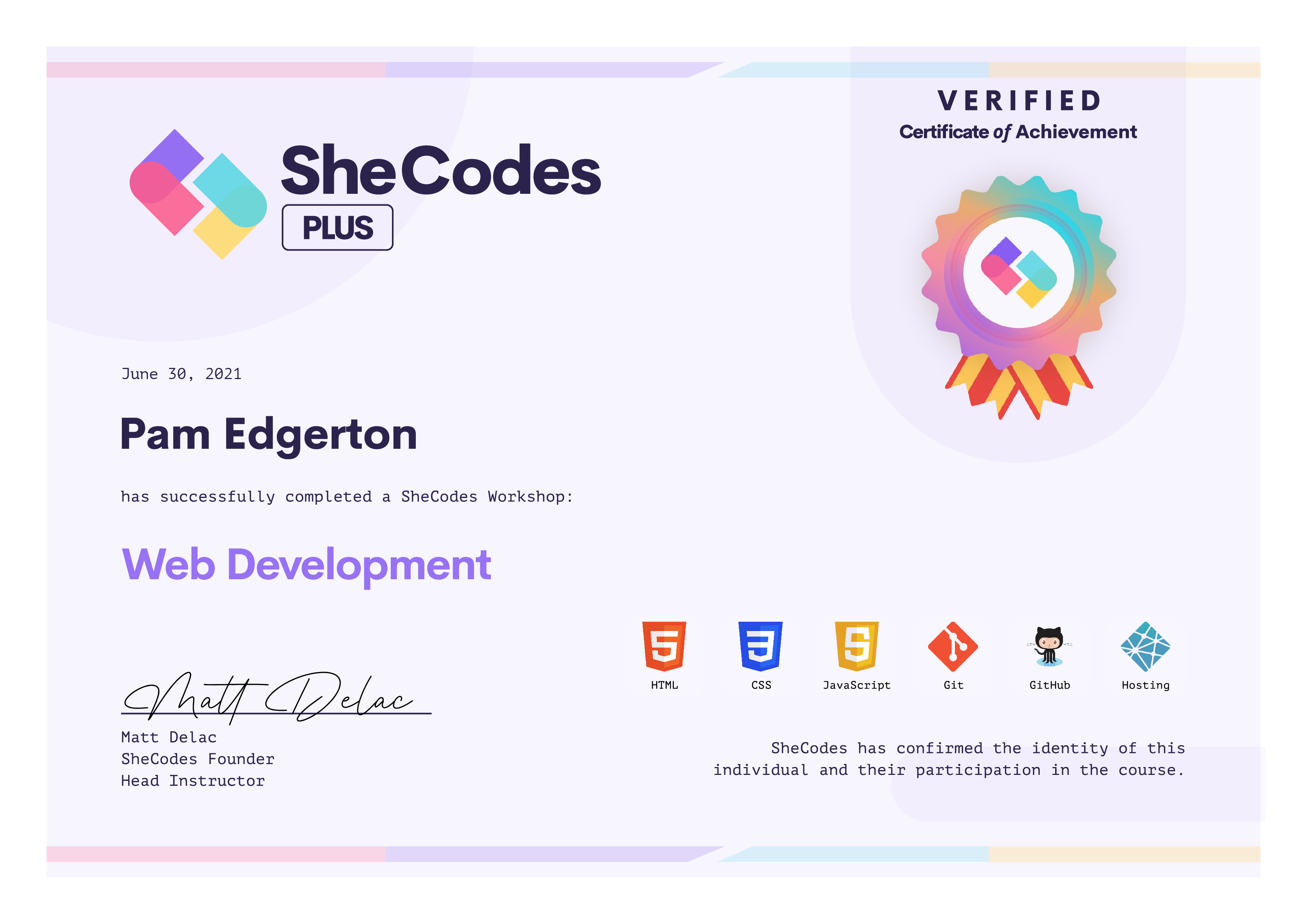 Pam Edgerton SheCodes Profile SheCodes