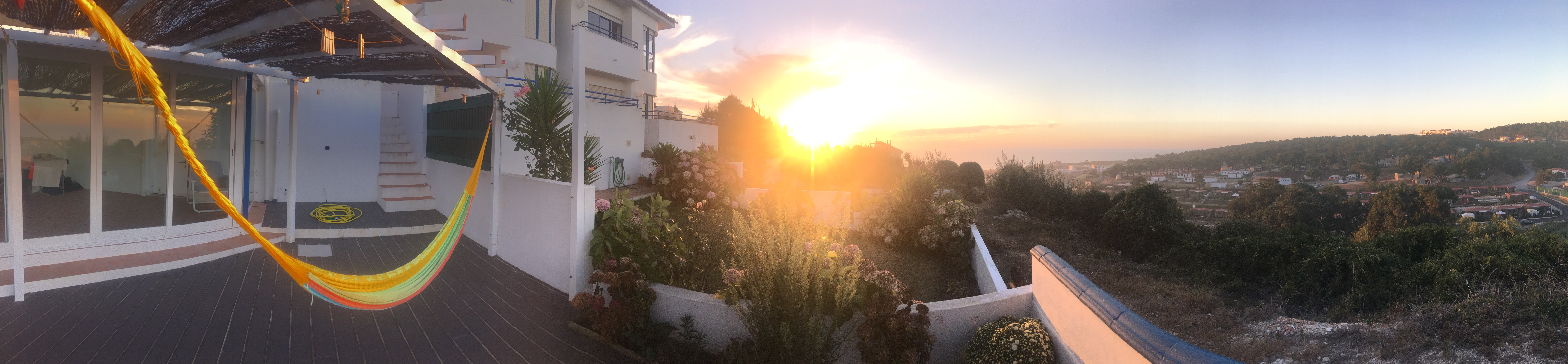 Sunset panoramic view of the ocean