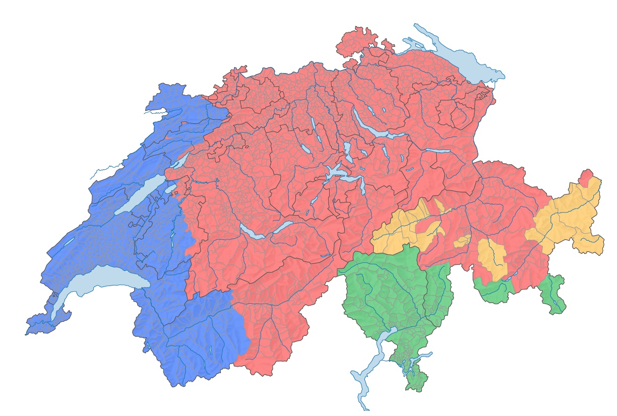 Swiss language map
