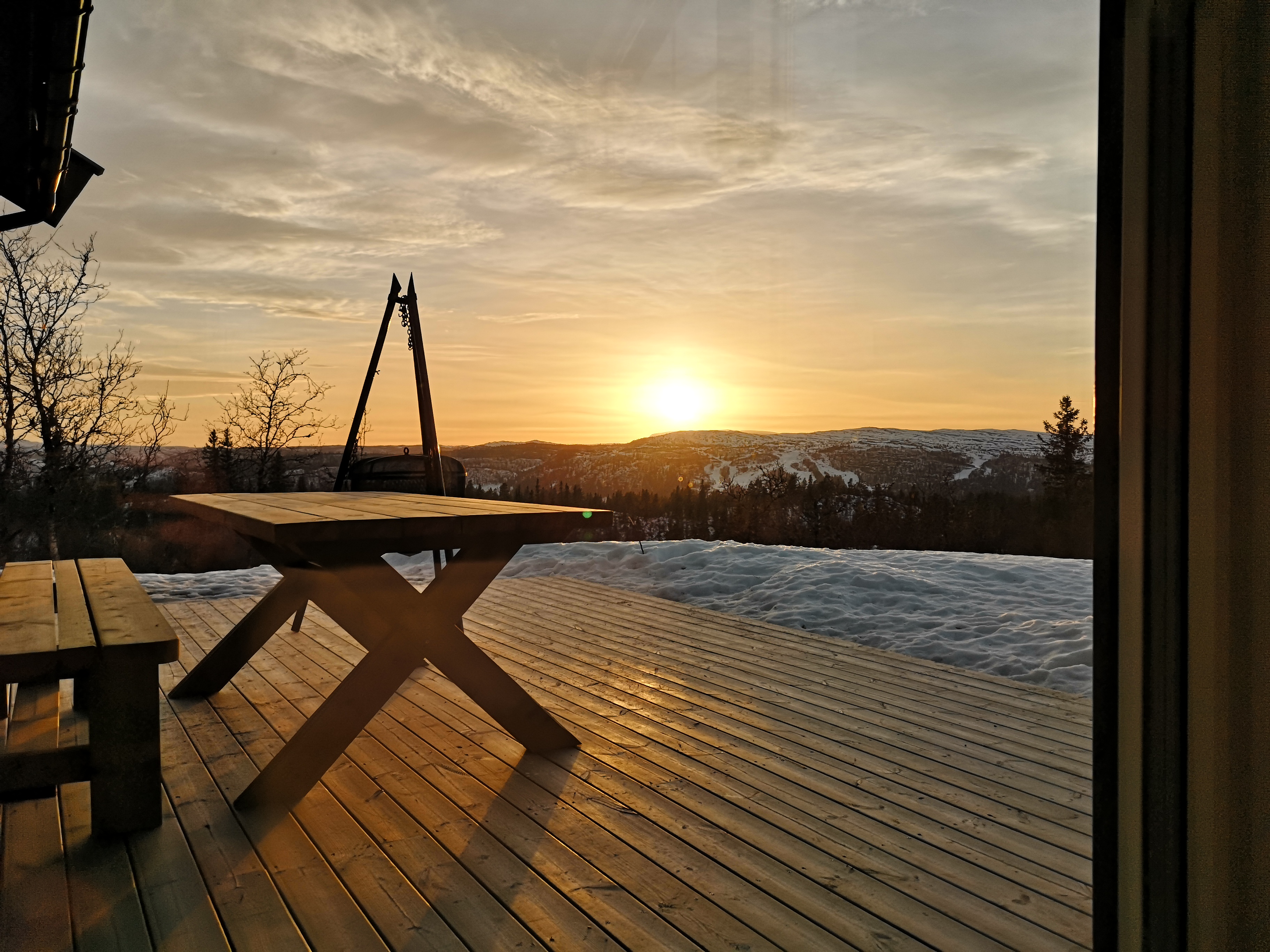 Norway cabin sunset