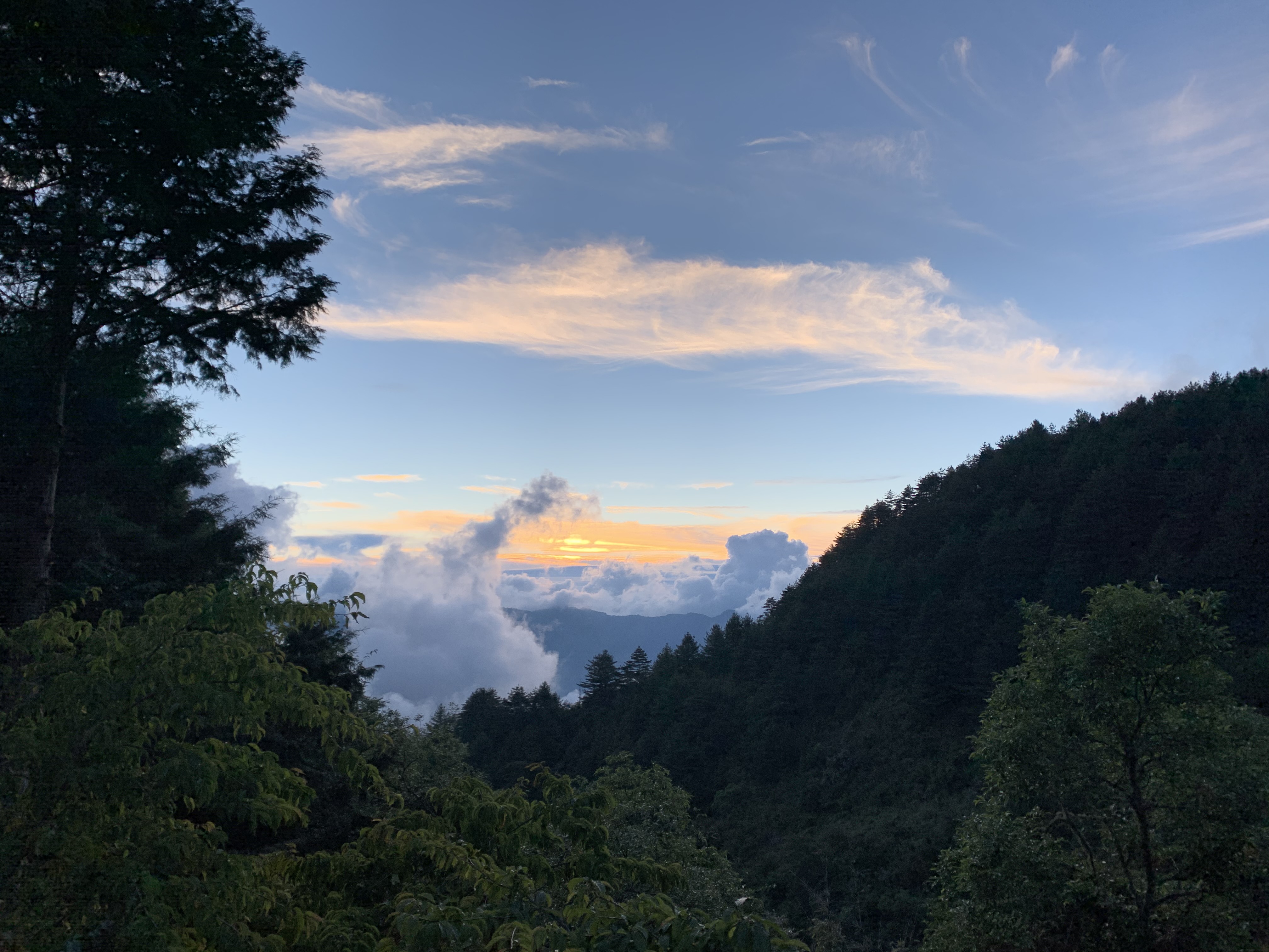 Mount Yushan sunset view from lodge