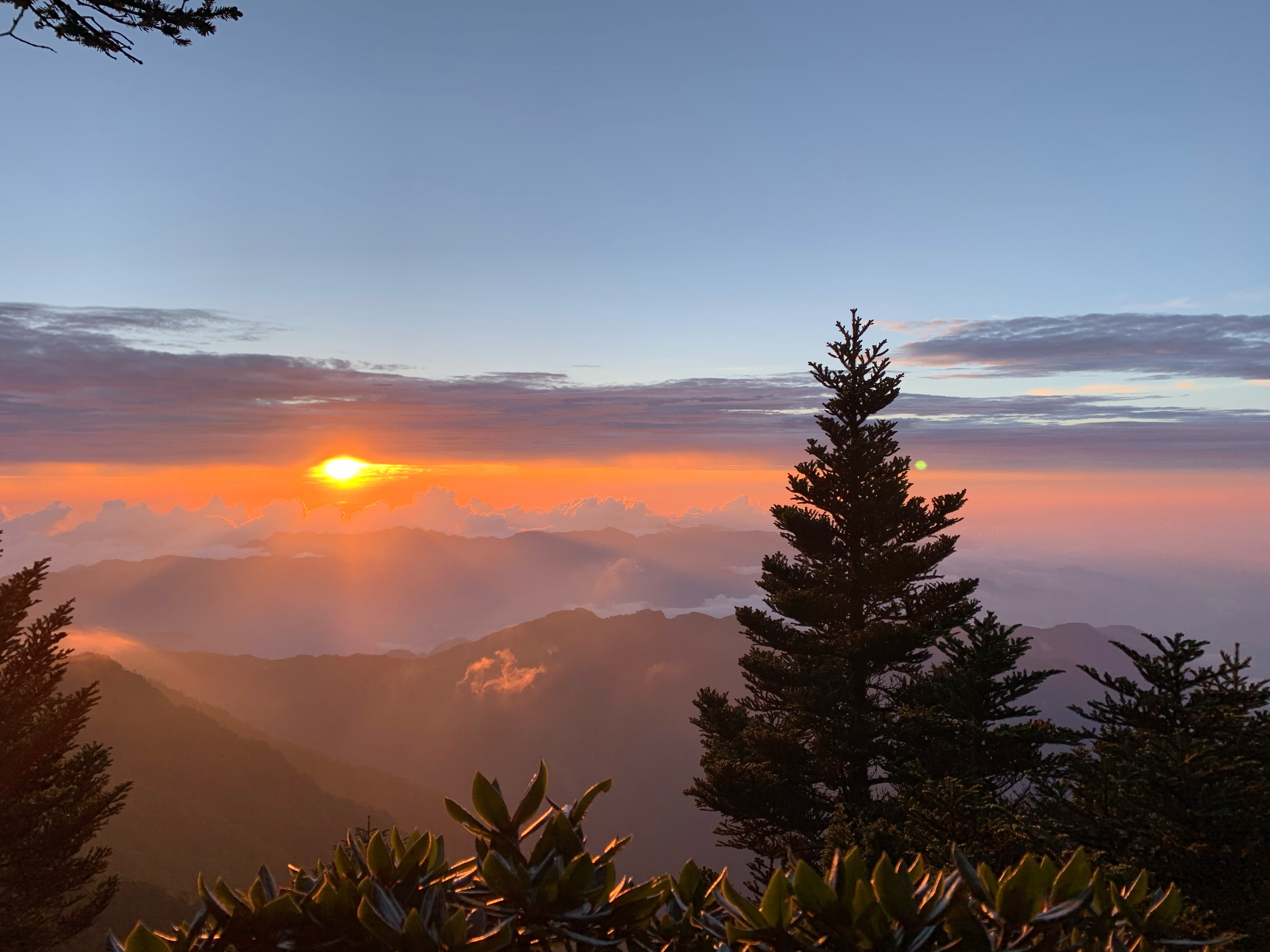 Mount Yushan sunset view West Peak