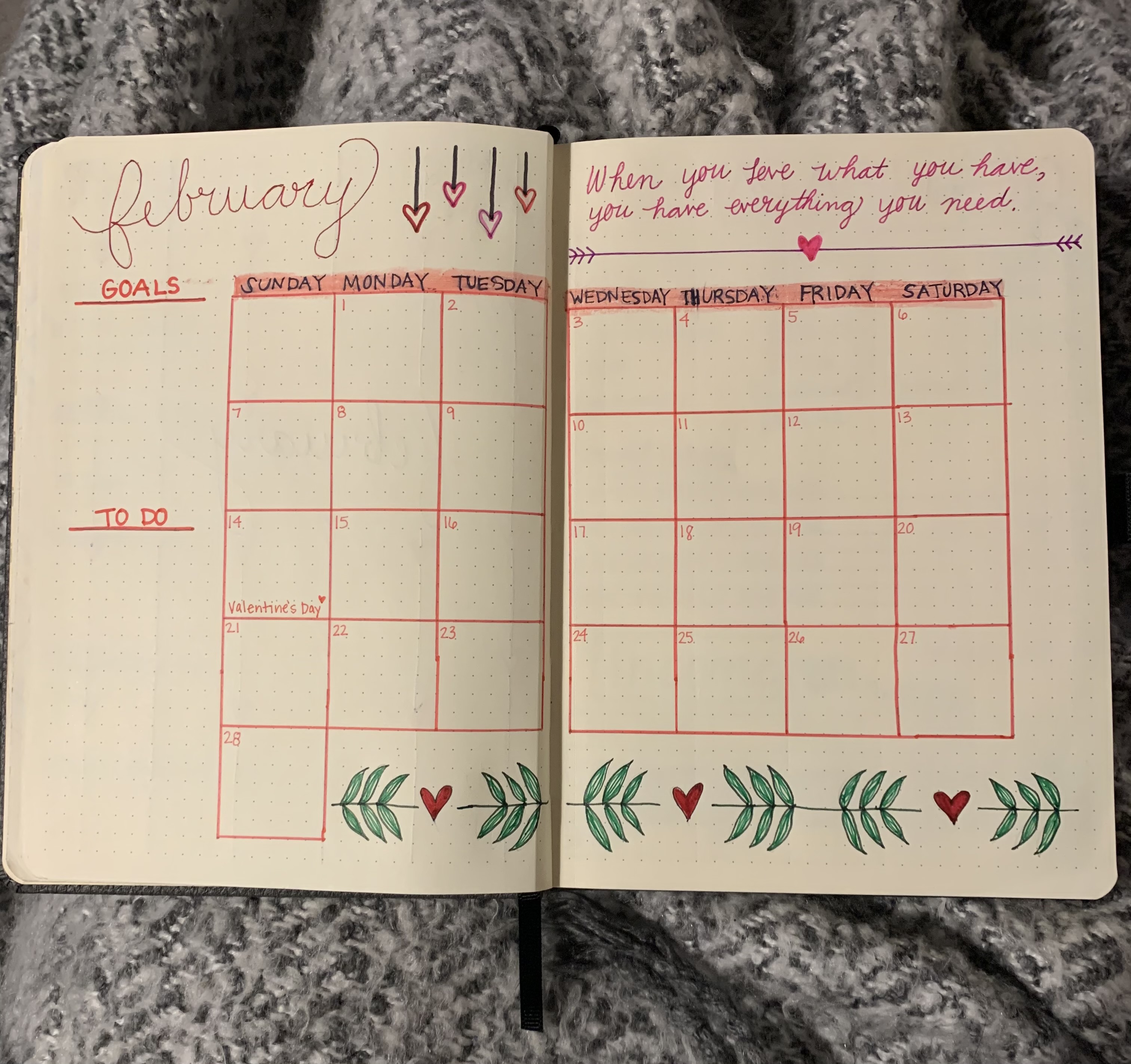 BUJO Month View