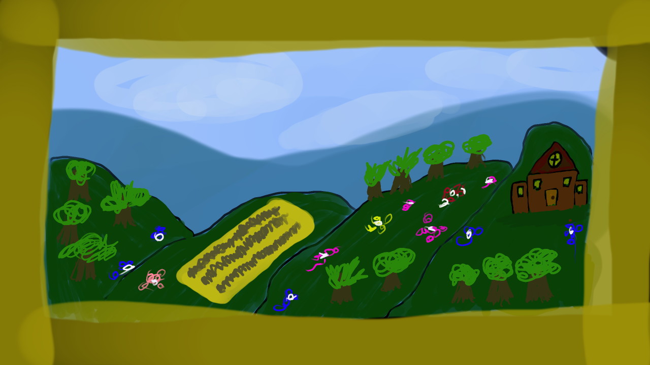 A grey-scaled image of a good Kingdom for a Video Game