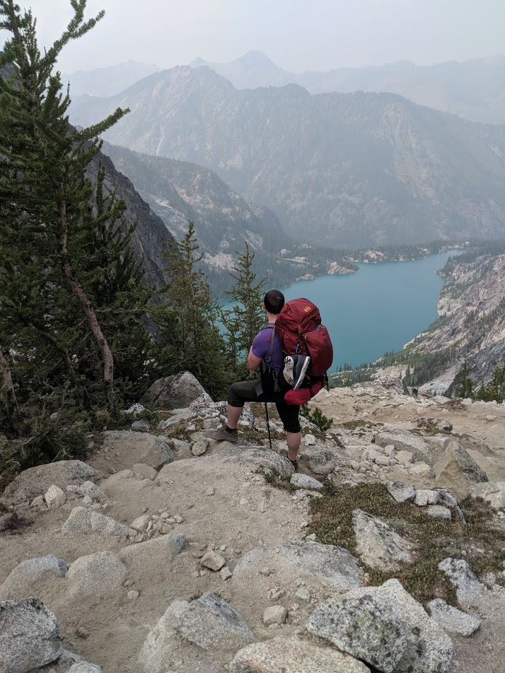 Looking down Aasgard Pass to Colchuck Lake in the Enchantments