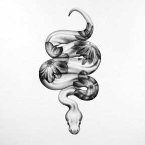 snake-with-floral-pattern