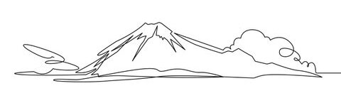 volcano drawing sketch