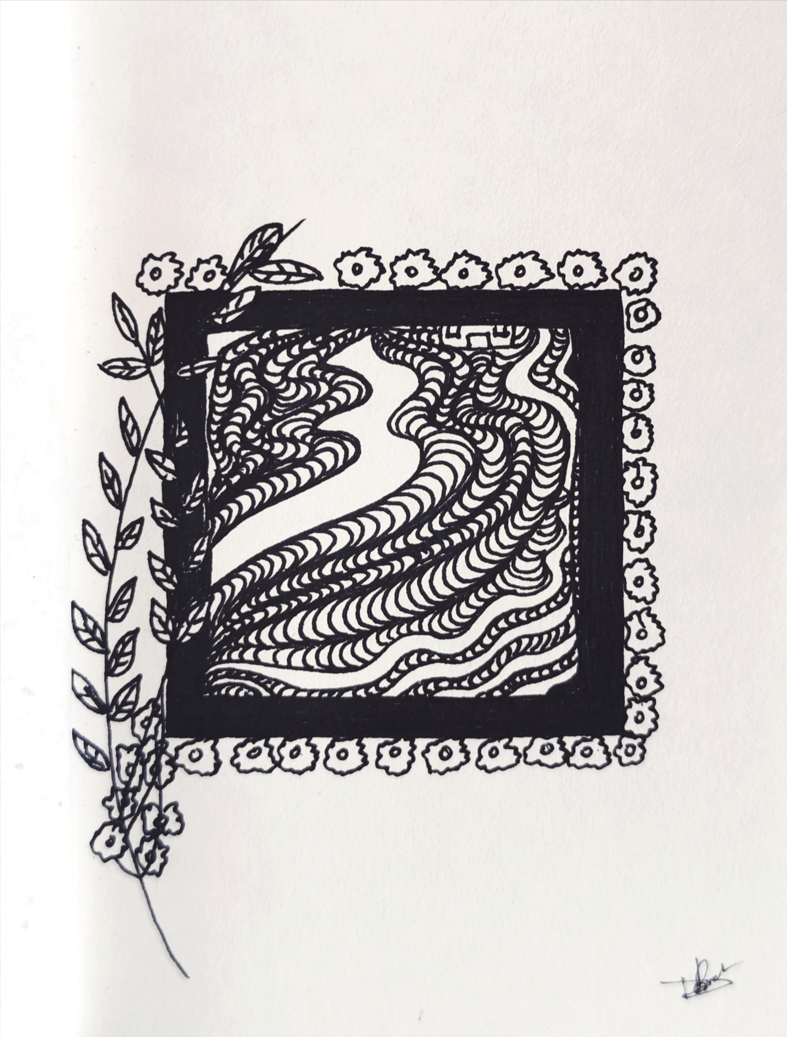 Field outside the window doodle