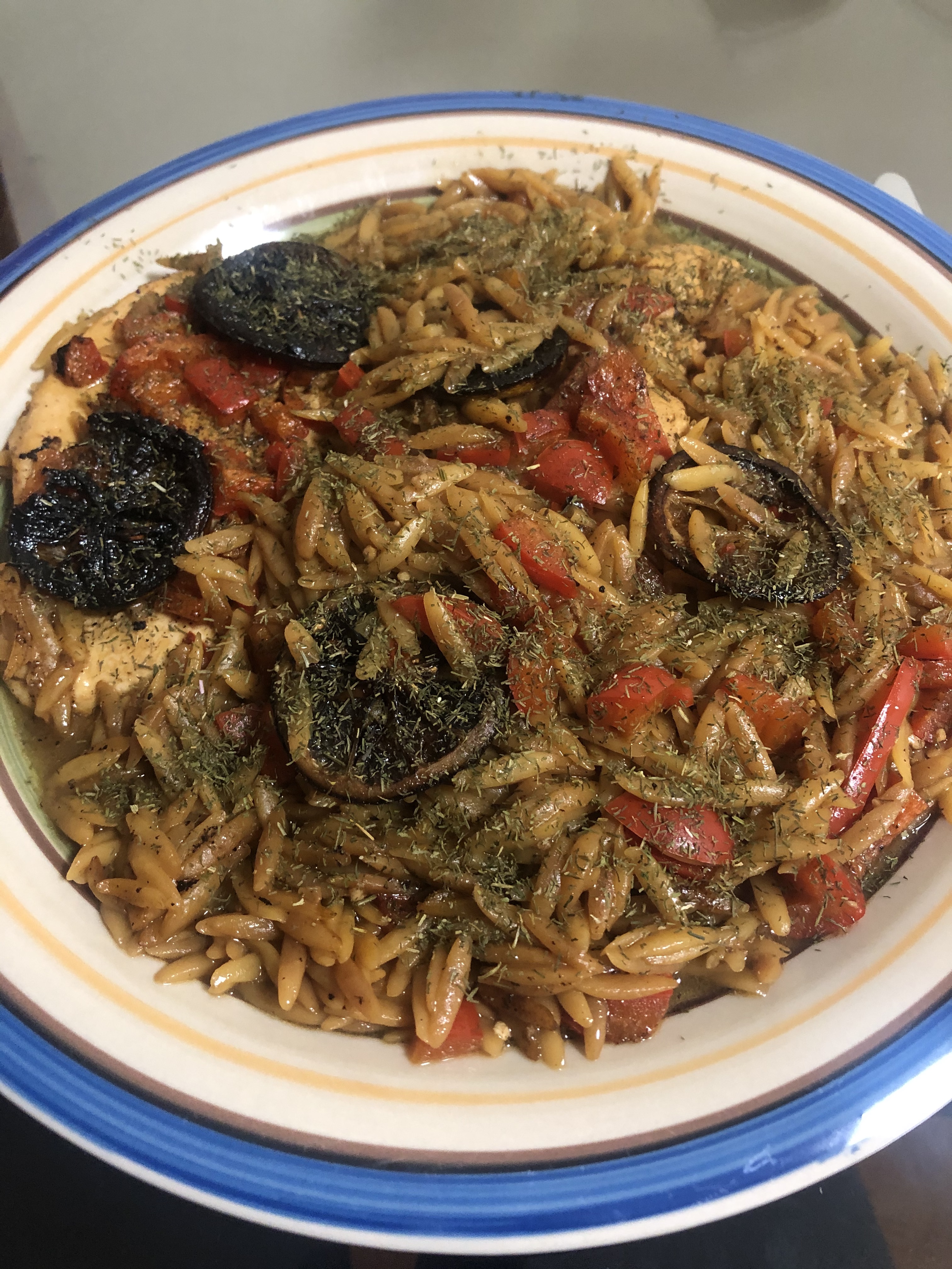 lemon butter chicken and orzo