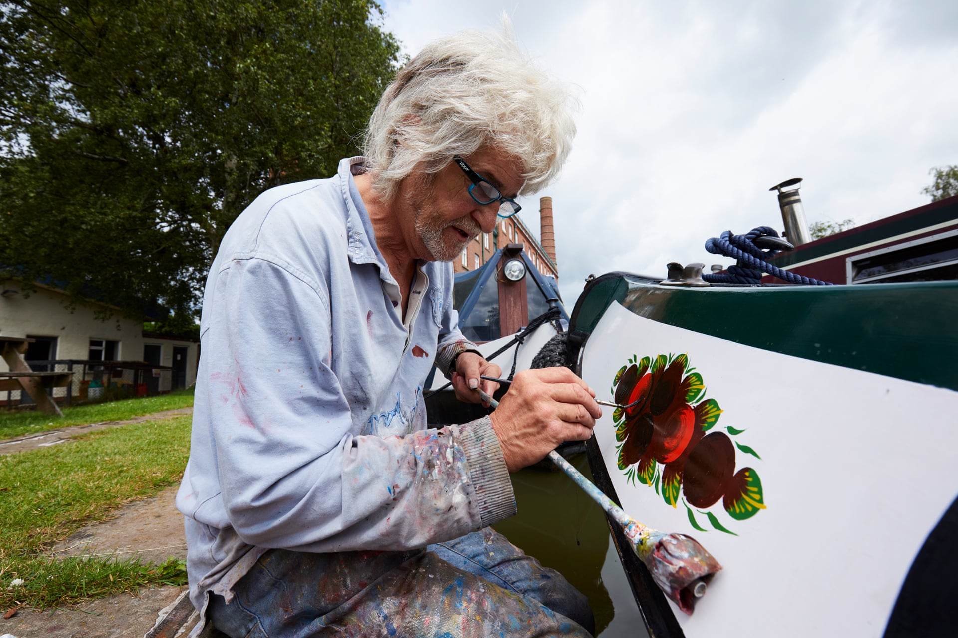 Traditional canal boat flower decoration