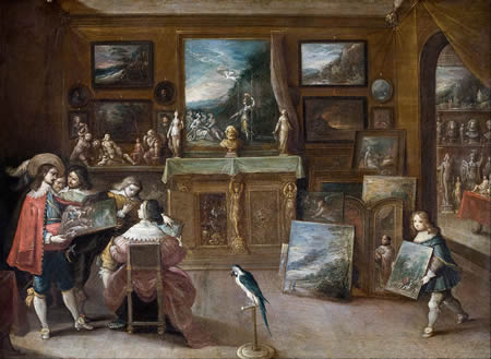 painting of artist workshop