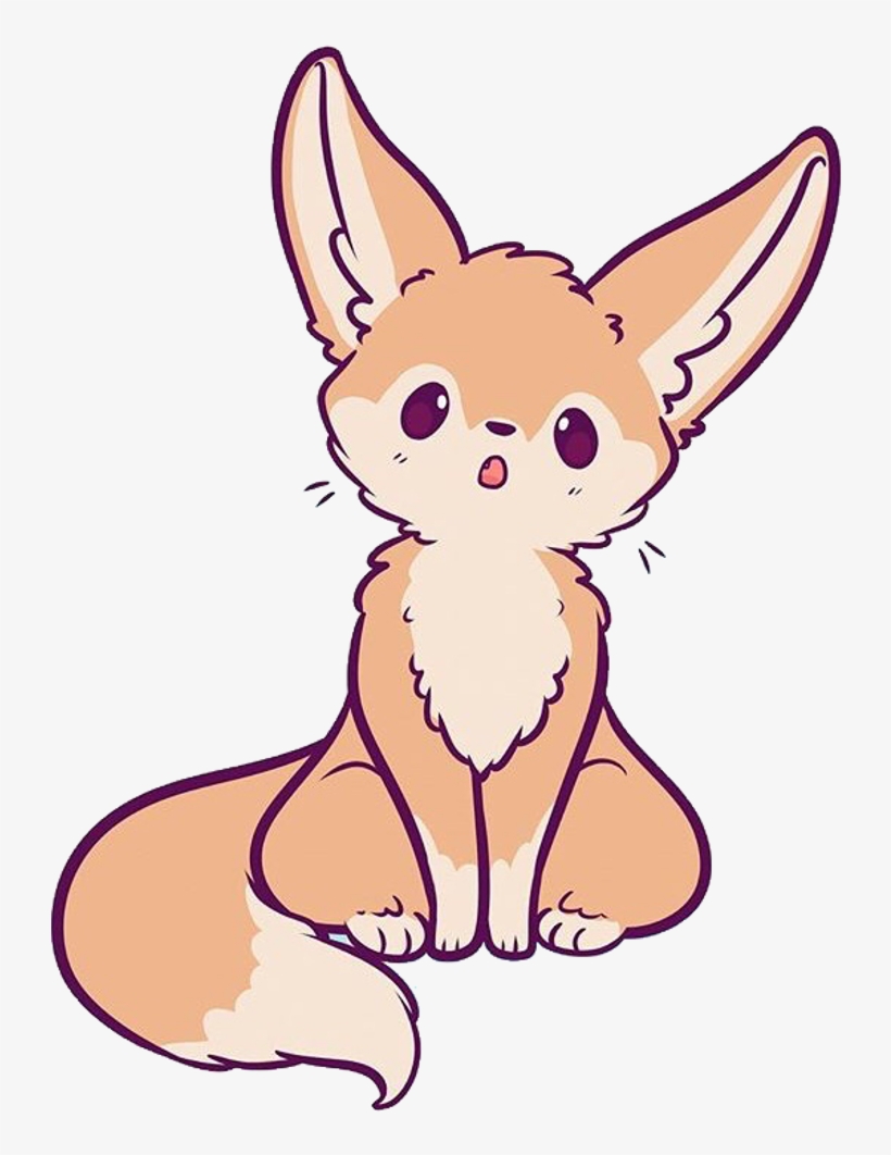 a cute fennec fox drawing