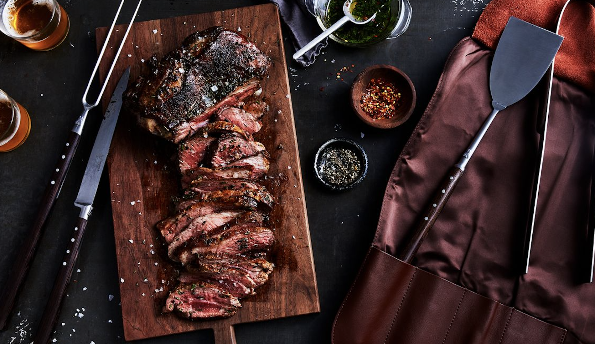 cooked meat on wood board