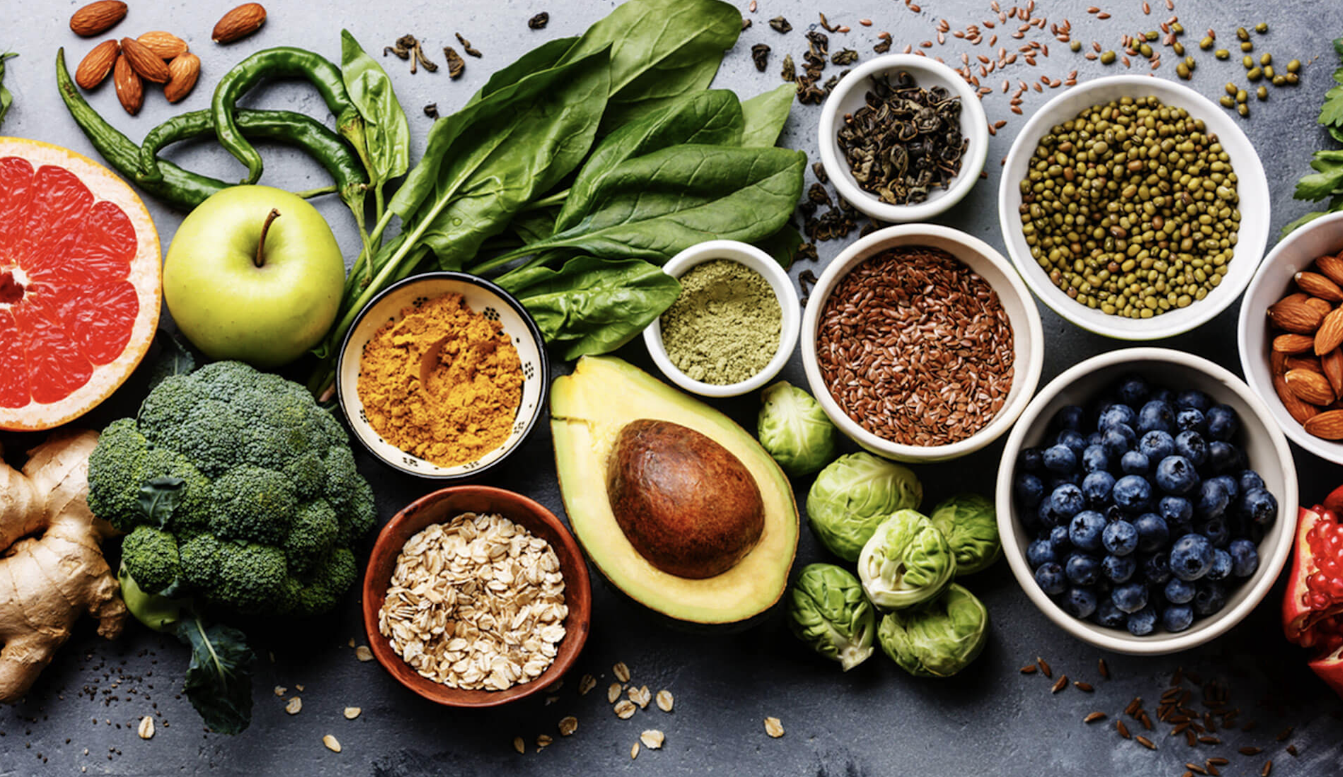 various healthy foods