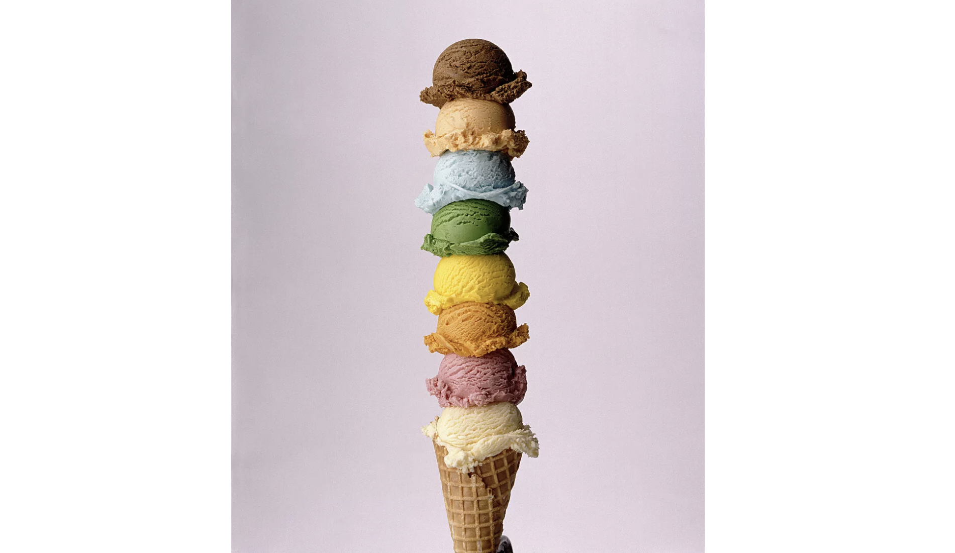 ice cream cone with multiple scoops