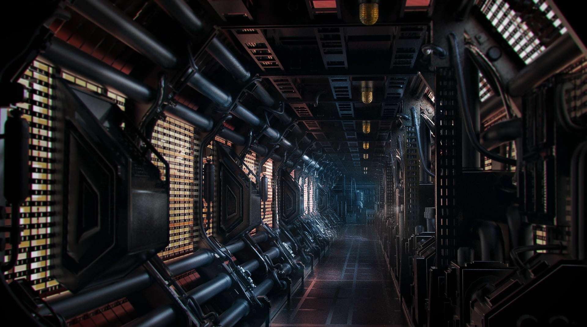 Interior shot of the Nostromo