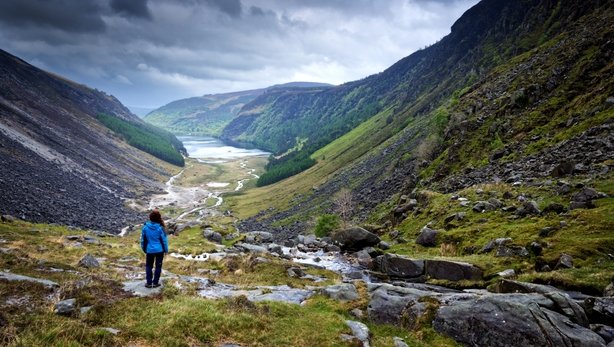 Woman hiking in Ireland