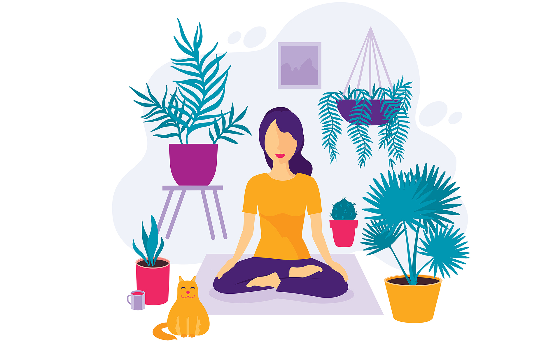 Women meditating graphic