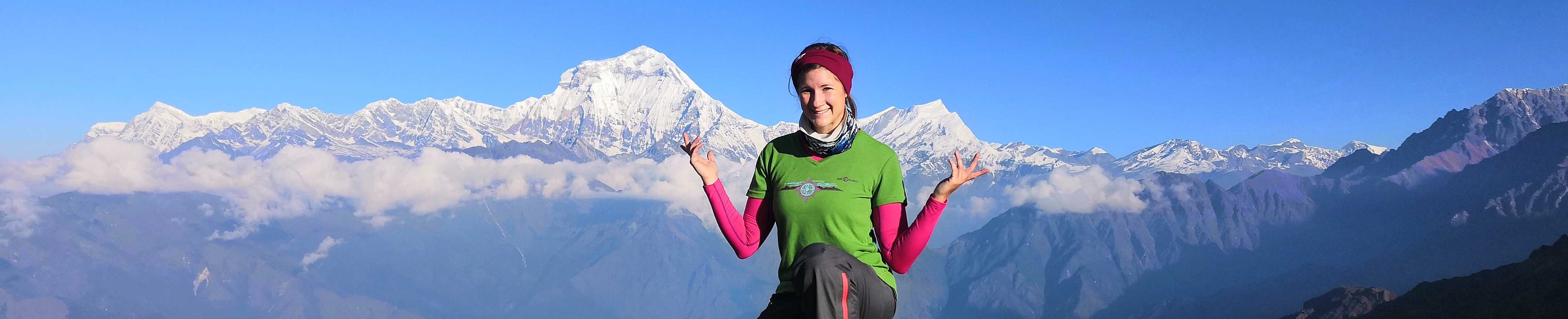 women in front of mountains