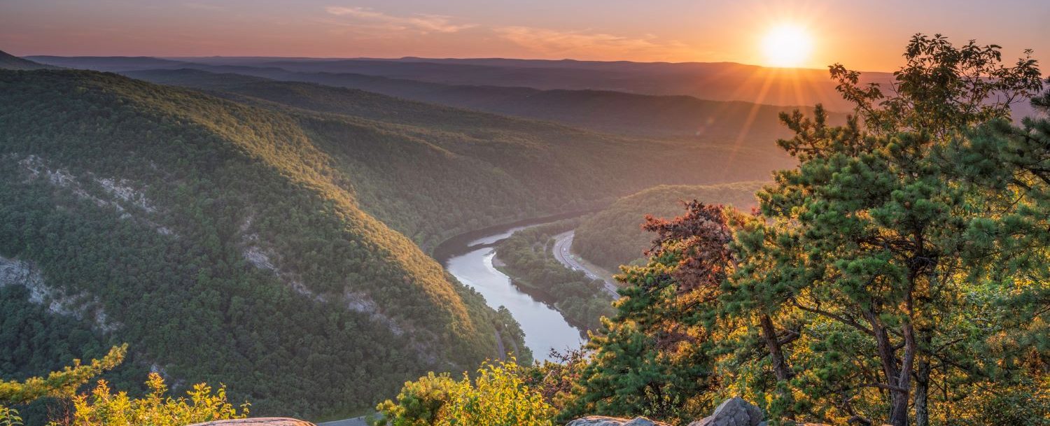 cliffside vista of valley with river