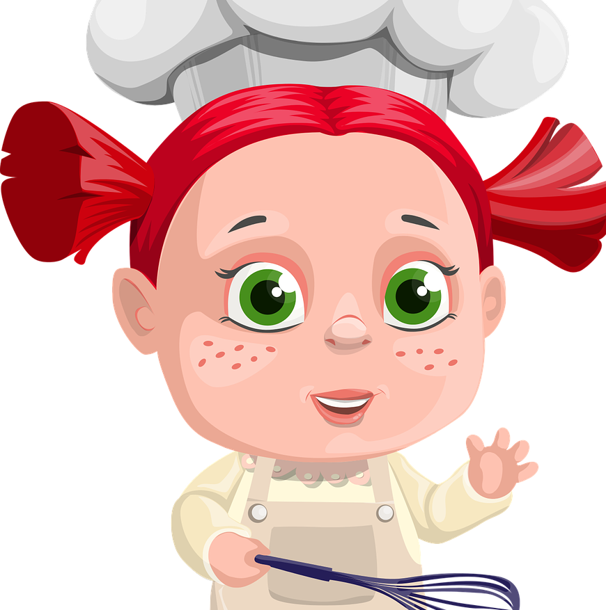 Red headed female chef cartoon