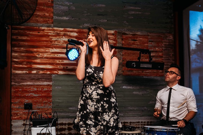 Me singing at my friend's wedding