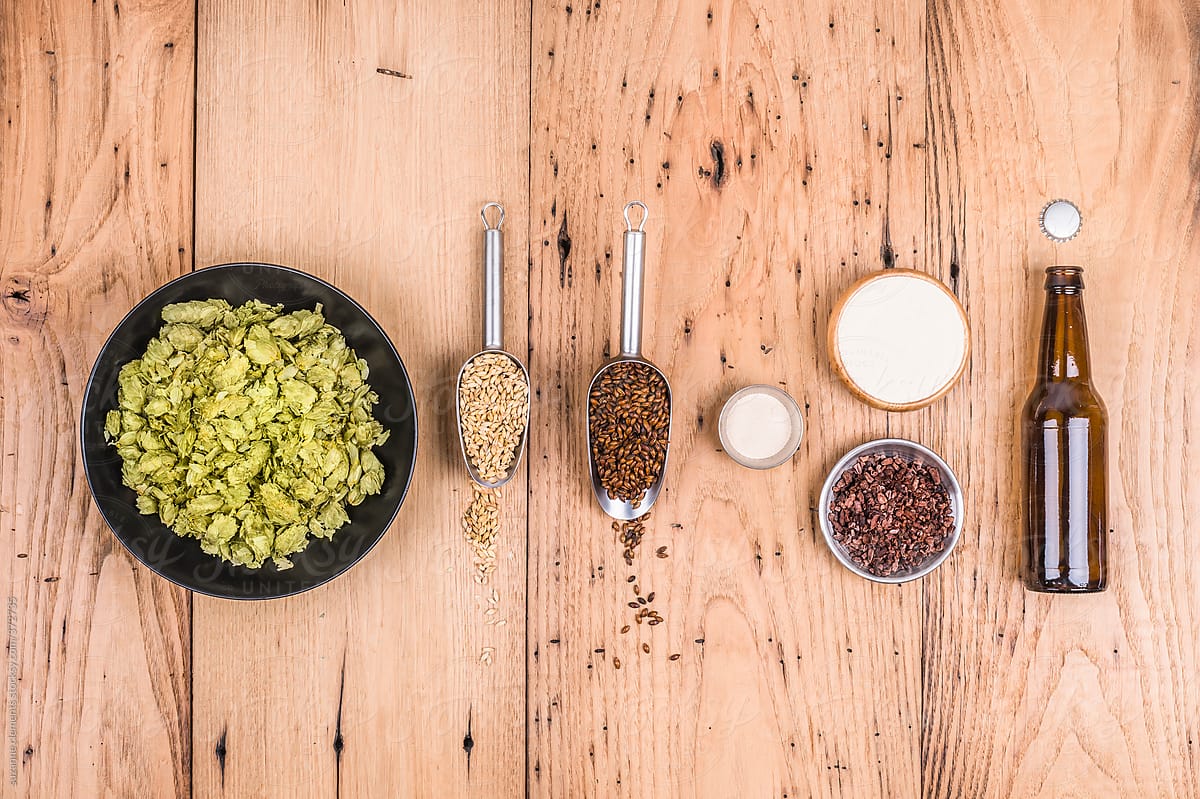 Ingredients to make beer