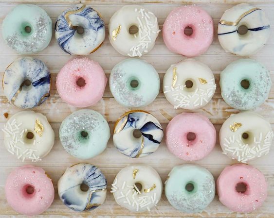 pastel coloured donuts