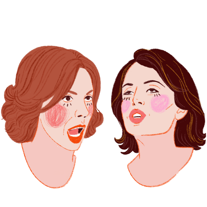 Luann de Lesseps and Bethenny Frankel illustration by Paige Muirhead