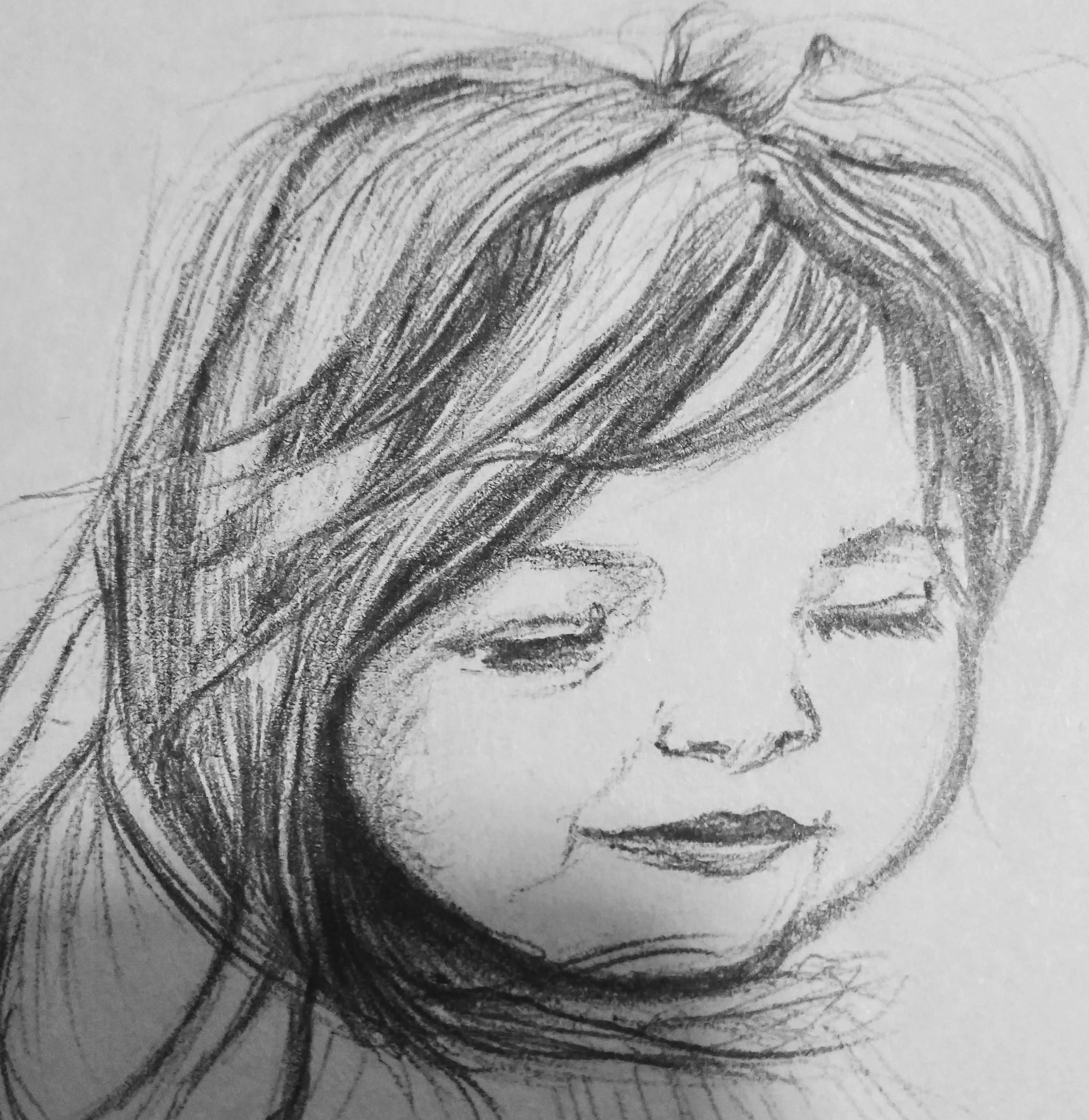 pencil portrait of a girl