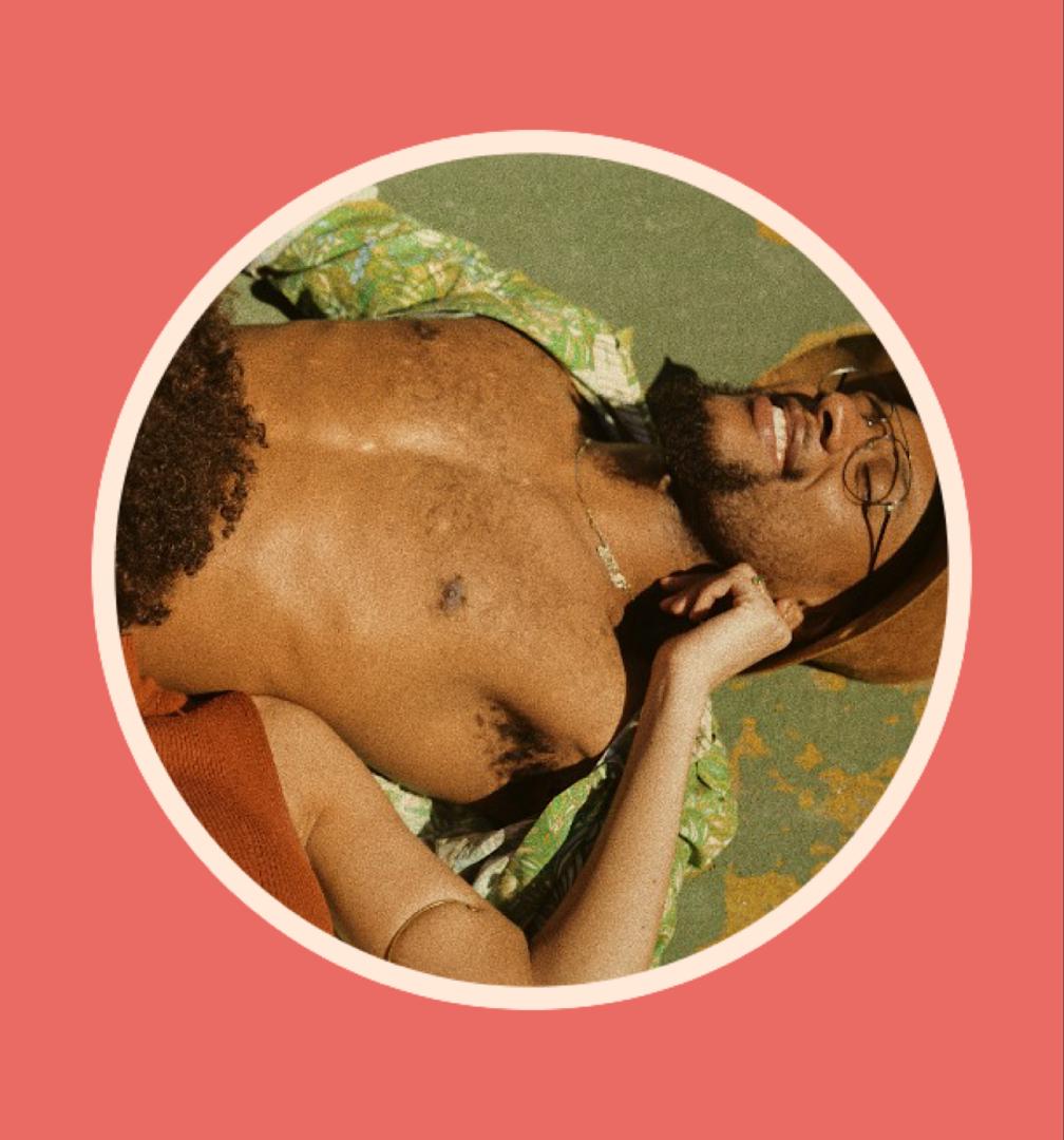 A woman lying on a man's chest